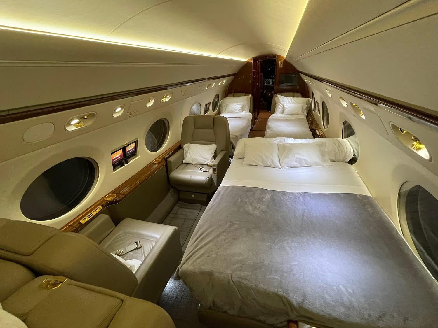 Aft cabin made up as a bedroom