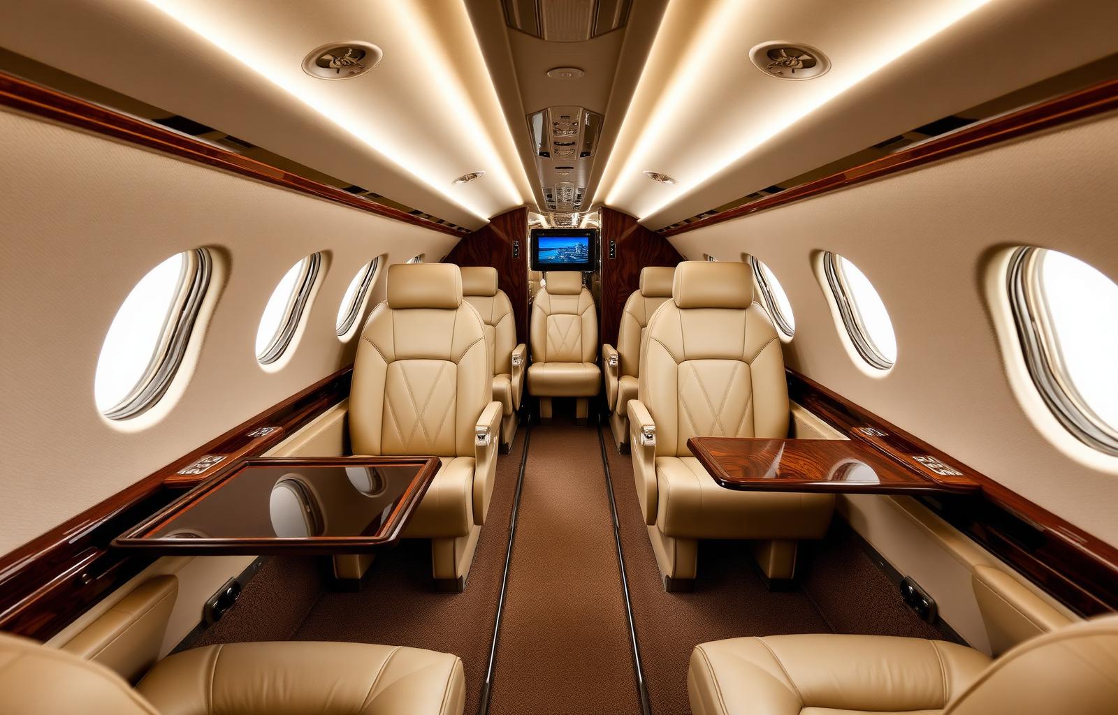JetProp DLX leather cabin interior